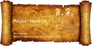 Major Henrik névjegykártya